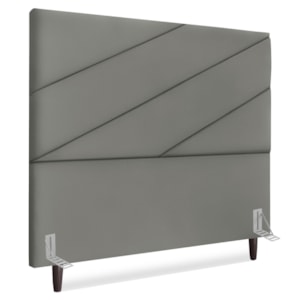 Cabeceira Casal 140 cm Com Frame Cristal Suede Cinza Artte