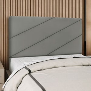Cabeceira Casal 140 cm Com Frame Cristal Suede Cinza Artte