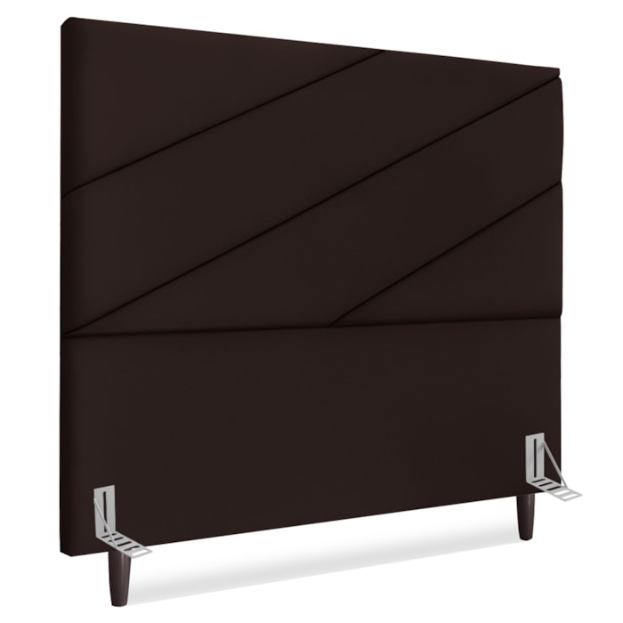 Cabeceira Casal 140 cm Com Frame Cristal Suede Marrom Artte