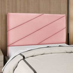 Cabeceira Casal 140 cm Com Frame Cristal Suede Rosa Artte