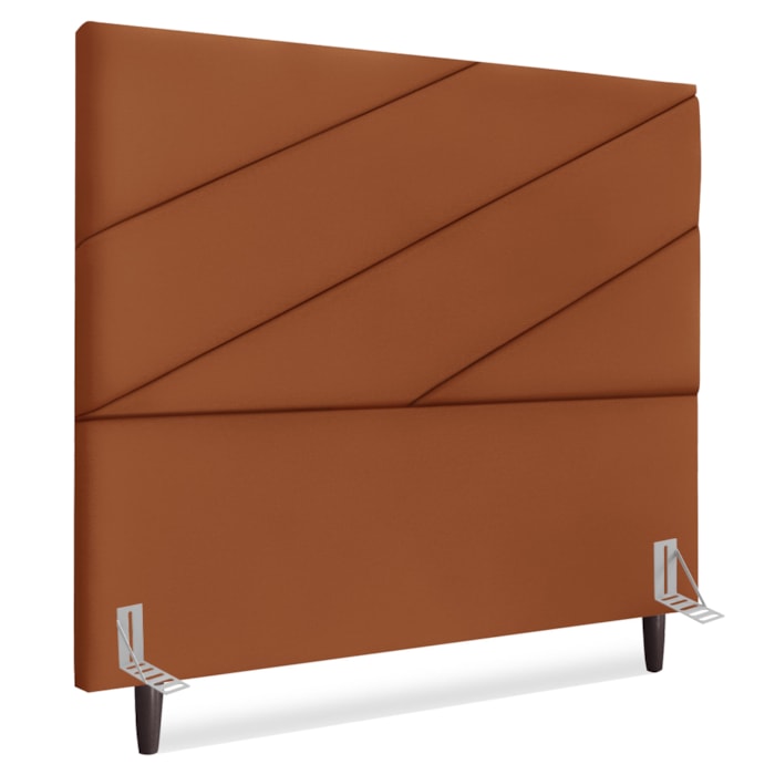 Cabeceira Casal 140 cm Com Frame Cristal Suede Terracota Artte