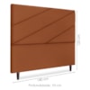 Cabeceira Casal 140 cm Com Frame Cristal Suede Terracota Artte
