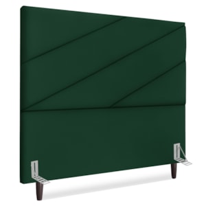Cabeceira Casal 140 cm Com Frame Cristal Suede Verde Artte