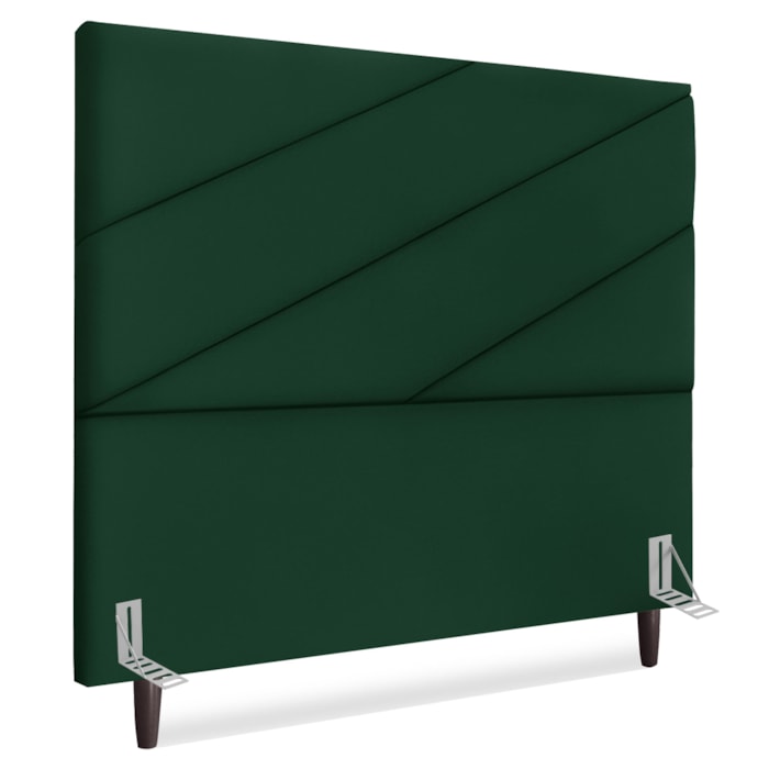 Cabeceira Casal 140 cm Com Frame Cristal Suede Verde Artte