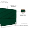 Cabeceira Casal 140 cm Com Frame Cristal Suede Verde Artte