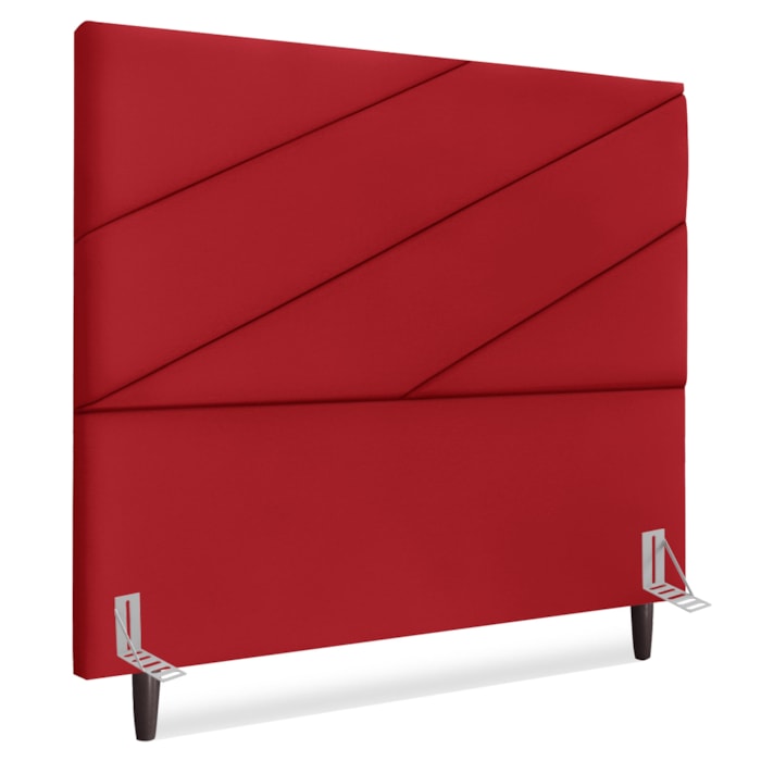 Cabeceira Casal 140 cm Com Frame Cristal Suede Vermelho Artte