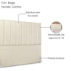 Cabeceira Casal 140 cm Com Frame Dalia Corino Bege Artte