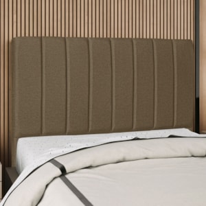 Cabeceira Casal 140 cm Com Frame Dalia Linho Marrom Artte