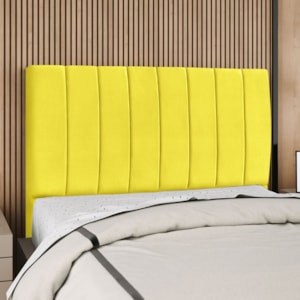 Cabeceira Casal 140 cm Com Frame Dalia Suede Amarelo Artte