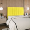 Cabeceira Casal 140 cm Com Frame Dalia Suede Amarelo Artte