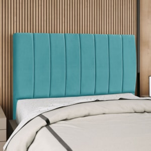 Cabeceira Casal 140 cm Com Frame Dalia Suede Azul Turquesa Artte