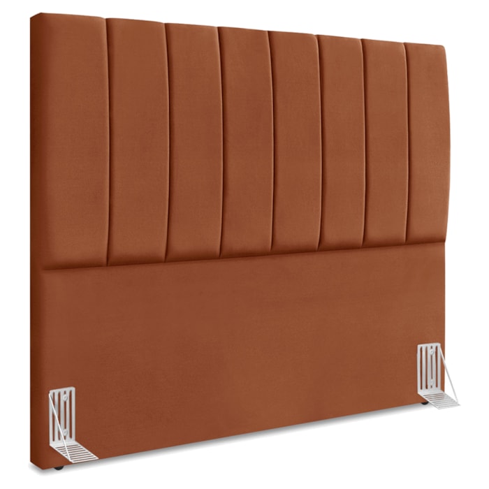 Cabeceira Casal 140 cm Com Frame Dalia Suede Terracota Artte