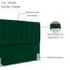 Cabeceira Casal 140 cm Com Frame Dalia Suede Verde Artte