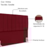 Cabeceira Casal 140 cm Com Frame Dalia Suede Vinho Artte