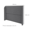Cabeceira Casal 140 cm Com Frame Imperial Boucle Cinza IMPO