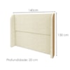 Cabeceira Casal 140 cm Com Frame Imperial Boucle Creme Corino Whisky IMPO