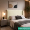 Cabeceira Casal 140 cm Com Frame Imperial Boucle Creme Corino Whisky IMPO