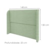 Cabeceira Casal 140 cm Com Frame Imperial Boucle Oliva IMPO
