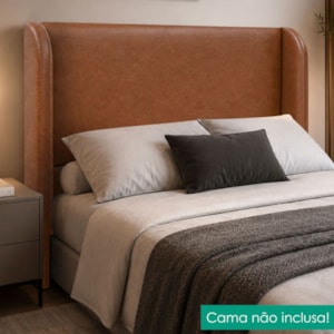 Cabeceira Casal 140 cm Com Frame Imperial Corino Avelã Camel IMPO