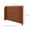 Cabeceira Casal 140 cm Com Frame Imperial Corino Avelã Camel IMPO