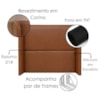 Cabeceira Casal 140 cm Com Frame Imperial Corino Avelã Camel IMPO