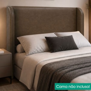 Cabeceira Casal 140 cm Com Frame Imperial Corino Canela IMPO