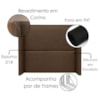 Cabeceira Casal 140 cm Com Frame Imperial Corino Canela IMPO