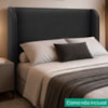 Cabeceira Casal 140 cm Com Frame Imperial Corino Preto IMPO