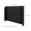 Cabeceira Casal 140 cm Com Frame Imperial Corino Preto IMPO