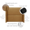Cabeceira Casal 140 cm Com Frame Imperial Corino Whisky IMPO