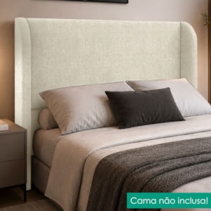Cabeceira Casal 140 cm Com Frame Imperial Linho Bege IMPO