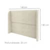 Cabeceira Casal 140 cm Com Frame Imperial Linho Bege IMPO