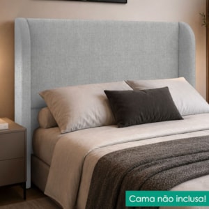 Cabeceira Casal 140 cm Com Frame Imperial Linho Cinza IMPO