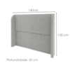 Cabeceira Casal 140 cm Com Frame Imperial Linho Cinza IMPO
