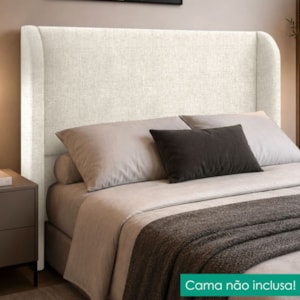 Cabeceira Casal 140 cm Com Frame Imperial Linho Cru IMPO