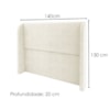 Cabeceira Casal 140 cm Com Frame Imperial Linho Cru IMPO