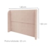 Cabeceira Casal 140 cm Com Frame Imperial Linho Rose IMPO