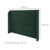 Cabeceira Casal 140 cm Com Frame Imperial Linho Verde Musgo IMPO