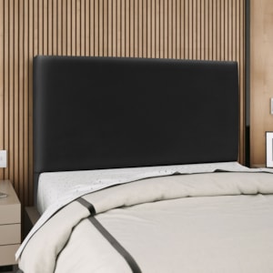 Cabeceira Casal 140 cm Com Frame Luna Corino Preto Artte