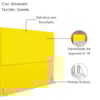 Cabeceira Casal 140 cm Com Frame Luna Suede Amarelo Artte