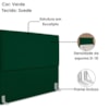 Cabeceira Casal 140 cm Com Frame Luna Suede Verde Artte