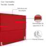 Cabeceira Casal 140 cm Com Frame Luna Suede Vermelho Artte