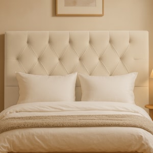 Cabeceira Casal 140 cm Julia Veludo Bege ID Milani Store