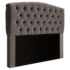 Cabeceira Casal 140 cm Leticia Veludo Cinza ID Milani Store