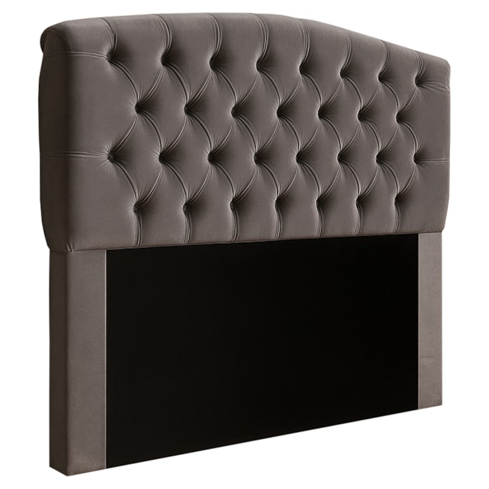 Cabeceira Casal 140 cm Leticia Veludo Cinza ID Milani Store