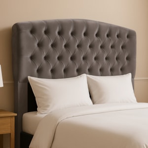 Cabeceira Casal 140 cm Leticia Veludo Cinza ID Milani Store