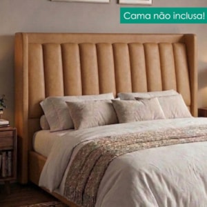 Cabeceira Casal 140 cm Lumina Com Frame Corino TCS 727 PEER