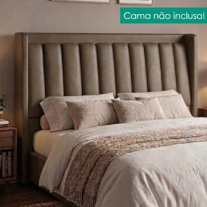 Cabeceira Casal 140 cm Lumina Com Frame Corino TCS 729 PEER