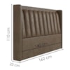 Cabeceira Casal 140 cm Lumina Com Frame Corino TCS 729 PEER