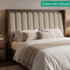 Cabeceira Casal 140 cm Lumina Com Frame Linho TCA 202 Corino TCS 721 PEER